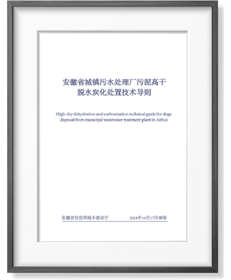 安徽省城镇污水处理厂污泥高干脱水炭化处置技术导则